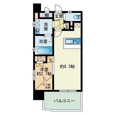 大濠公園駅 徒歩4分 9階の物件間取画像